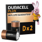 Duracell Plus Power Pack de 2 Piles Alcalines Type D Duracell Plus Power Pack de 2 Piles Alcalines Type D