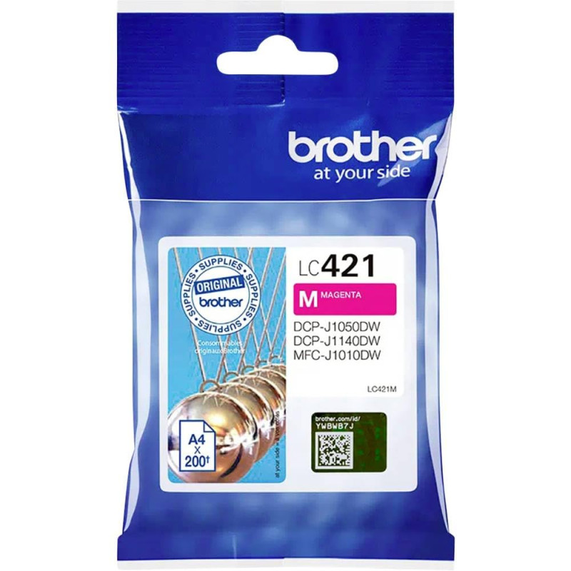 Brother LC421M | Cartouche d’Encre tranparente Originale | Magenta