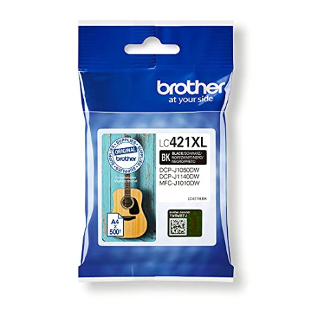 Brother LC421XLBK | Cartouche d’Encre tranparente Originale | Haute capacité | Noir