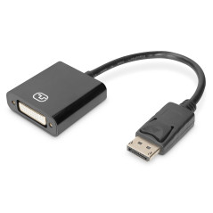 DIGITUS câble Adaptateur DisplayPort Actif - DP vers DVI (24+5) - Displayport 1.1a - Full HD 1080/60Hz - 0,15m - Noir