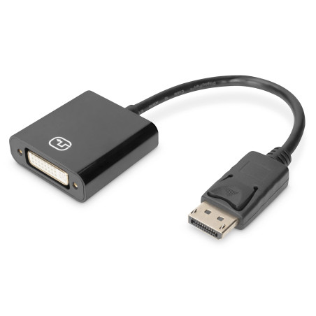 DIGITUS câble Adaptateur DisplayPort Actif - DP vers DVI (24+5) - Displayport 1.1a - Full HD 1080/60Hz - 0,15m - Noir