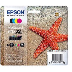 Epson Multipack 603XL Etoile de Mer, Cartouches d'encre d'origine XL Haute capacité, 4 couleurs : Noir, Cyan, Magenta, Jaune, XP