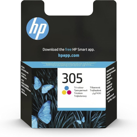 HP 305 3YM60AE, Cartouche d'encre Original Tricolor, Compatible avec Les imprimantes Jet d'encre HP DeskJet 2700, 2730, 4100, 41