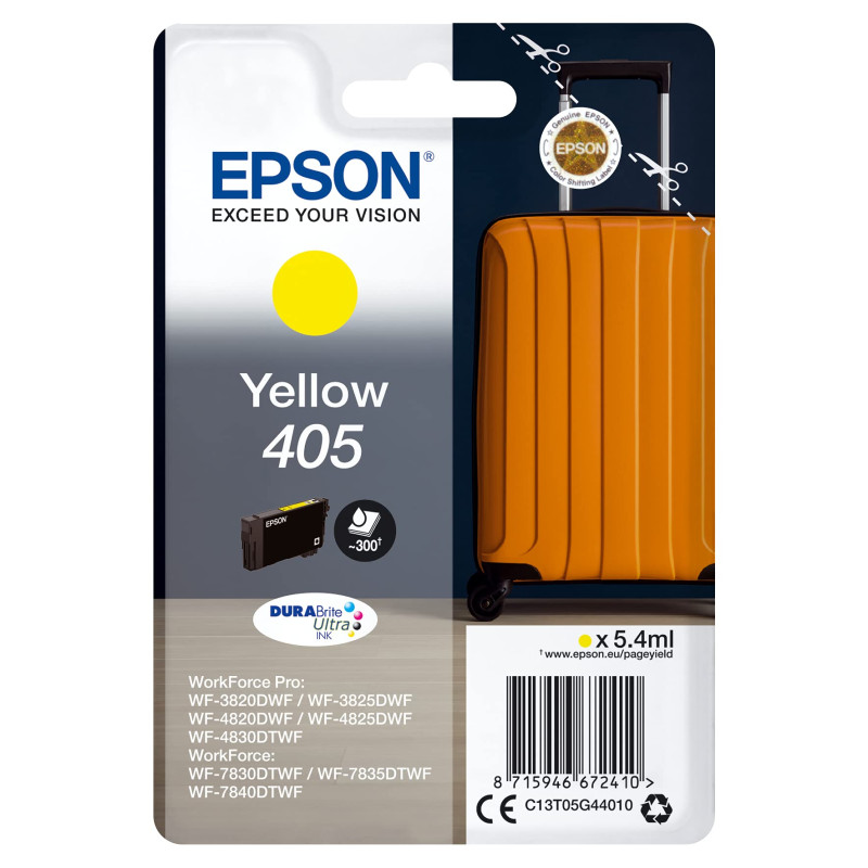 Epson Singlepack Yellow 405 DURABrite Ultra Ink Epson Singlepack Yellow 405 DURABrite Ultra Ink