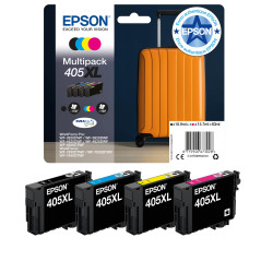 Epson Multipack 405XL Valise, Cartouches d'encre d'origine XL Haute capacité, 4 couleurs: Noir, Cyan, Magenta, Jaune, WF-3820DWF