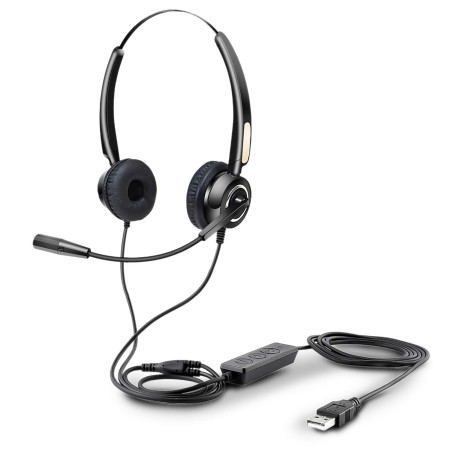Urban Factory Movee - Casque de conférence USB avec Micro et télécommande Noir