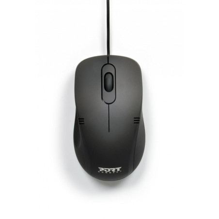 Port Connect Souris Filaire USB-a ambidextre & Design Noire