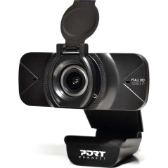 PORT CONNECT WEBCAM FULL HD 1080P compatible Window & Mac connectique USB-A & USB-C Microphone Noir