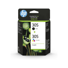 HP 305, Pack de 2 Cartouches d’Encre Originales, 6ZD17AE, Noir, Cyan, Jaune, Magenta, Compatible avec HP DeskJet 2700/ 4100, HP