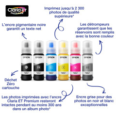 Epson C13T07A140 Encre Noir 70ml Bouteille EcoTank 114
