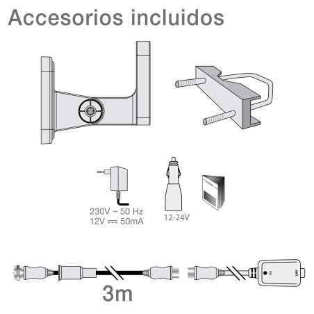 METRONIC 427017 Antenne Extérieure Omnidirectionnelle Amplifiée 36 dB- Idéal Camping-Car et Caravane - TNT - Compatible Full HD 