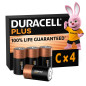 Duracell Plus Piles C (lot de 4) - Alcalines 1,5V - Durée de vie garantie à 100% - Idéales pour les appareils du quotidien - Emb Duracell Plus Piles C (lot de 4) - Alcalines 1,5V - Durée de vie garantie à 100% - Idéales pour les appareils du quotidien - Emb