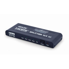Gembird Splitter HDMI 4 ports - Full HD 1080p, supporte le multi-affichage, idéal pour le bureau, les présentations, Noir