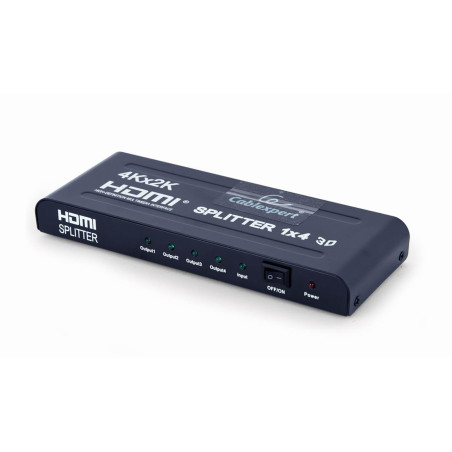 Gembird Splitter HDMI 4 ports - Full HD 1080p, supporte le multi-affichage, idéal pour le bureau, les présentations, Noir