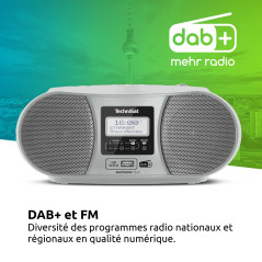 TechniSat DIGITRADIO 1990 - stéréo Boombox avec Radio Dab +/FM et Lecteur CD (Streaming Audio Bluetooth, Connexion Casque, USB,