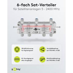 Goobay 67004 Répartiteur SAT, Sextuple