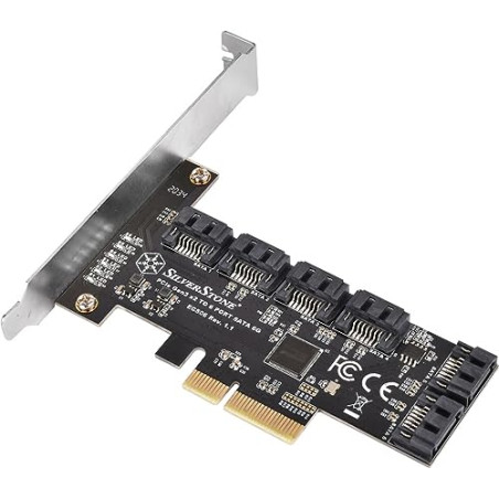 Silverstone Technology ECS06, Carte PCI Express 6 Ports SATA Gen3 (6Gbps) Non Raid Gen3 x2, SST-ECS06