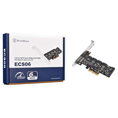 Silverstone Technology ECS06, Carte PCI Express 6 Ports SATA Gen3 (6Gbps) Non Raid Gen3 x2, SST-ECS06