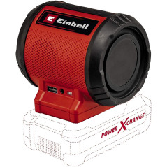 Einhell Enceinte de Chantier sans Fil TC-SR 18 Li BT-Solo Power X-Change (18V, 85 DB Max., Bluetooth, Prises AUX/USB, Panneau de