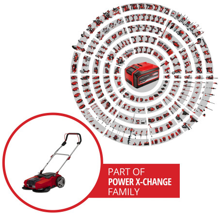 Einhell Balayeuse sans fil TE-SW 18/610 Li-Solo Power X-Change (18V, collecteur de débris de 20 litres, position de stationnemen