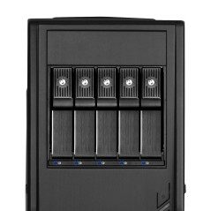 SilverStone Technology SST-FS305-12G - Fond de Panier en Rack Mobile, 5 Plateaux, échangeables à Chaud en Aluminium avec Ventila