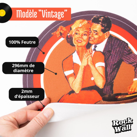 Rock On Wall - Feutrine pour Platine Vinyle - Style Vintage - 2mm d'épaisseur - Fabriquée en Europe