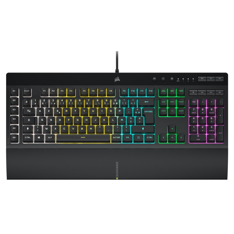 CORSAIR K55 RGB PRO Clavier de Jeu Filaire à Membrane – IP42 Résistant à la Poussière et Aux éclaboussures – 6 Touches Macro Int CORSAIR K55 RGB PRO Clavier de Jeu Filaire à Membrane – IP42 Résistant à la Poussière et Aux éclaboussures – 6 Touches Macro Int