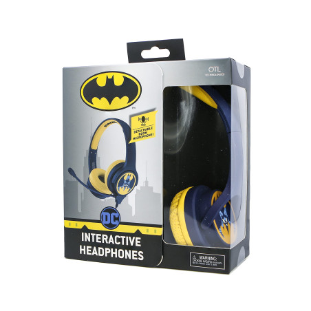 OTL Technlogies Batman Casque interactif, Filaire, Microphone Inclus, pour Enfants (Produit sous Licence Officielle)