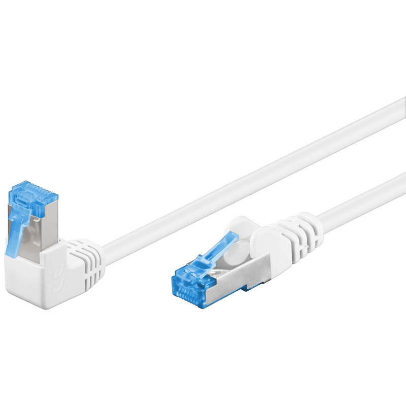 goobay Câble patch CAT 6A haute vitesse avec fiche 90 degrés Ethernet Playstation, Xbox, DSL, PimF, fiche RJ45, blanc, 0,50 m 51 goobay Câble patch CAT 6A haute vitesse avec fiche 90 degrés Ethernet Playstation, Xbox, DSL, PimF, fiche RJ45, blanc, 0,50 m 51