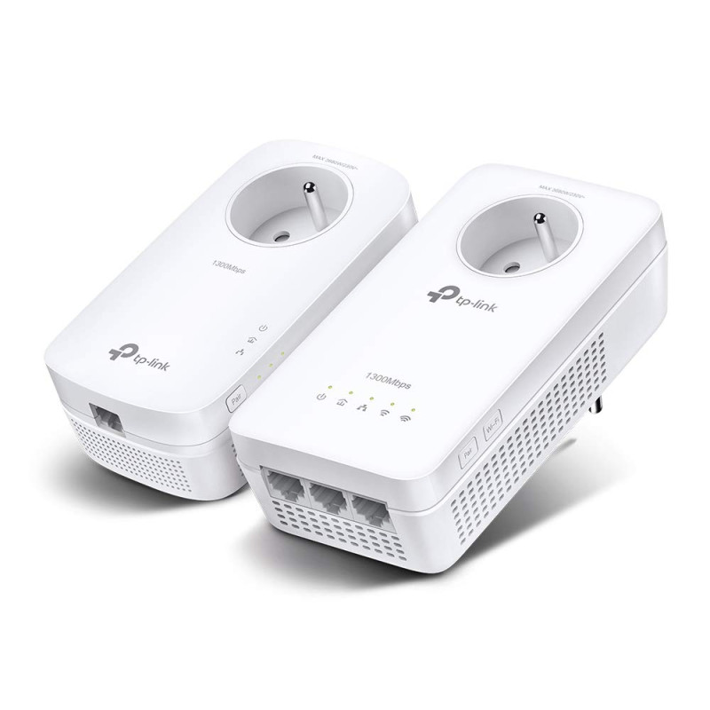 CPL Tp Link Kit CPL AV1300 Gigabit WiFi AC1200 3 ports Ethernet Gigabit avec prise gigogne