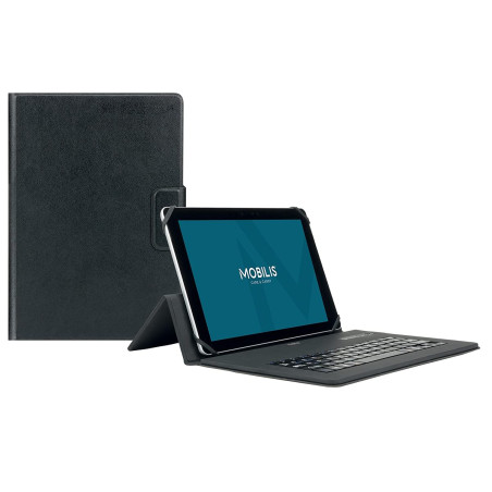 MOBILIS Coque de Protection Folio Universelle avec Clavier Bluetooth français 9-11'", Housse Clavier AZERTY Compatible iOS, Wind