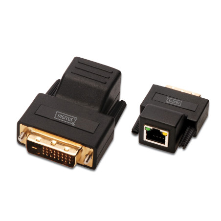 DIGITUS DVI Extender - Kit (émetteur/récepteur) - portée jusqu'à 70 m - câble Patch UTP (Cat 5e/6) - résolution jusqu'à 1920x120