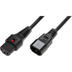 IEC Lock Rallonge Secteur C13/C14 3 m Noir