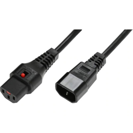 IEC Lock Rallonge Secteur C13/C14 3 m Noir