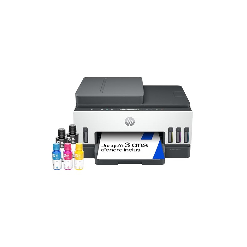HP Smart Tank 7305, 28B75A, Imprimante Multifonction Couleur, Réservoir d'encre à Haut Volume d'impression, Jusqu'à 12000 Pages HP Smart Tank 7305, 28B75A, Imprimante Multifonction Couleur, Réservoir d'encre à Haut Volume d'impression, Jusqu'à 12000 Pages