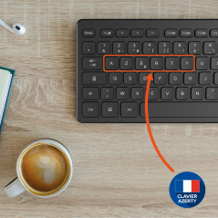Mobility Lab - Clavier PC Business Filaire avec 2 hub USB intégré - Noir