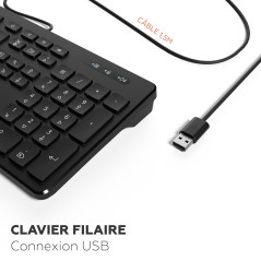Mobility Lab - Clavier PC Business Filaire avec 2 hub USB intégré - Noir