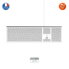 MOBILITY LAB - Clavier Mac Filaire + 2 Hubs USB Intégré