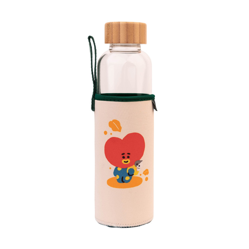 Grupo Erik - Bouteille en Verre BT21 Tata - Capacité 50 cl | Avec Bouchon en Bambou et Protection | Inclut un Étui en Néoprène a Grupo Erik - Bouteille en Verre BT21 Tata - Capacité 50 cl | Avec Bouchon en Bambou et Protection | Inclut un Étui en Néoprène a