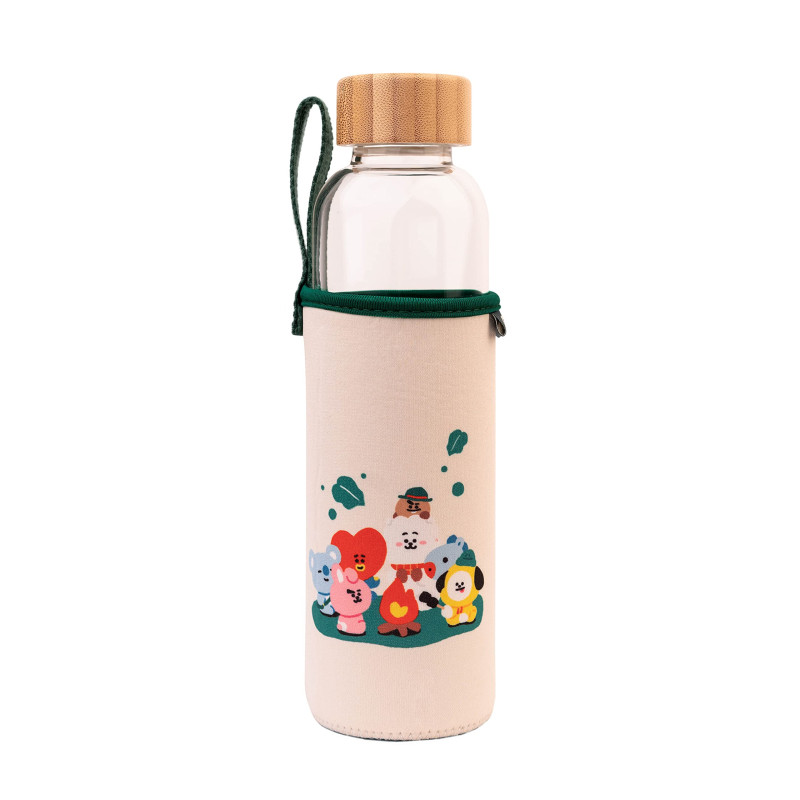 Grupo Erik - Bouteille en Verre BT21 - Capacité 50 cl | Avec Bouchon en Bambou et Protection | Inclut un Étui en Néoprène avec D Grupo Erik - Bouteille en Verre BT21 - Capacité 50 cl | Avec Bouchon en Bambou et Protection | Inclut un Étui en Néoprène avec D