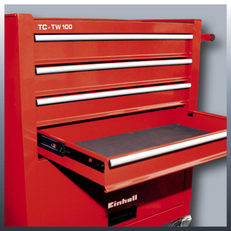 Einhell Chariot d’atelier TC-TW 100 (75 kg max., 4 tiroirs, 4 roulettes pivotantes)