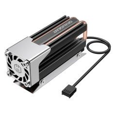 GRAUGEAR | Refroidisseur de caloduc avec ventilateur | Corps de refroidissement pour M.2 NVMe (2280) | actif | Ventilateur PWM 2