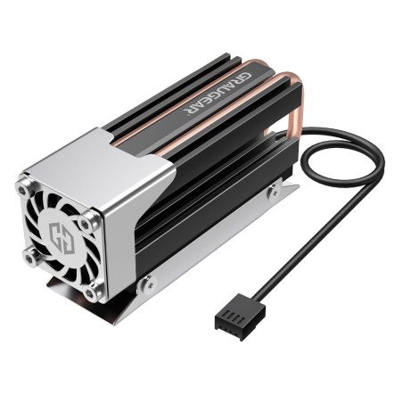 GRAUGEAR | Refroidisseur de caloduc avec ventilateur | Corps de refroidissement pour M.2 NVMe (2280) | actif | Ventilateur PWM 2