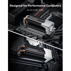 GRAUGEAR | Refroidisseur de caloduc avec ventilateur | Corps de refroidissement pour M.2 NVMe (2280) | actif | Ventilateur PWM 2
