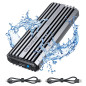 GRAUGEAR Boîtier en Aluminium pour M.2 PCIe SSD NVMe, USB3.2 Gen2 10Gbit/s, 2X câbles USB-C & USB-A, Protection Contre Les Proje GRAUGEAR Boîtier en Aluminium pour M.2 PCIe SSD NVMe, USB3.2 Gen2 10Gbit/s, 2X câbles USB-C & USB-A, Protection Contre Les Proje