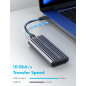 GRAUGEAR Boîtier en Aluminium pour M.2 PCIe SSD NVMe, USB3.2 Gen2 10Gbit/s, 2X câbles USB-C & USB-A, Protection Contre Les Proje GRAUGEAR Boîtier en Aluminium pour M.2 PCIe SSD NVMe, USB3.2 Gen2 10Gbit/s, 2X câbles USB-C & USB-A, Protection Contre Les Proje