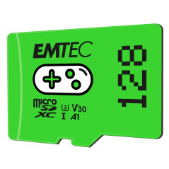 EMTEC - Carte Mémoire microSD 128GB - Augmentez la Mémoire de Vos Consoles, Smartphones et Tablettes - Plus de Stockage de Jeux