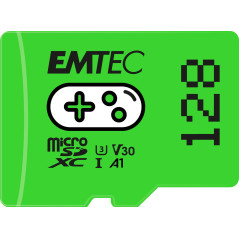 EMTEC - Carte Mémoire microSD 128GB - Augmentez la Mémoire de Vos Consoles, Smartphones et Tablettes - Plus de Stockage de Jeux