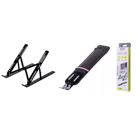 Port Connect Support de Voyage Pliable pour Ordinateur Portable de 10 à 15.6 Pouces et Tablette Pliable Ultra Mince avec Pochett