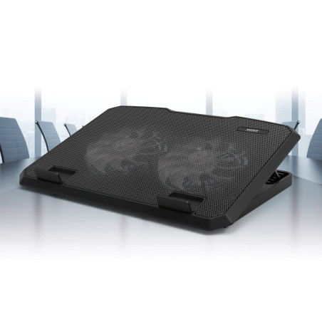 Port Connect Support Ergonomique ventilé Ajustable pour Ordinateur Portable jusqu'à 17 Pouces avec 2 Ports USB-a Bouton Marche/a